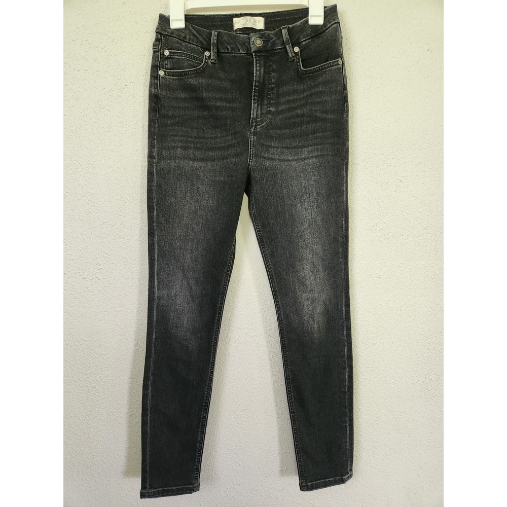 We The Free Black Skinny Jeans Women 29‎ High Waisted Stretch Distressed Dark